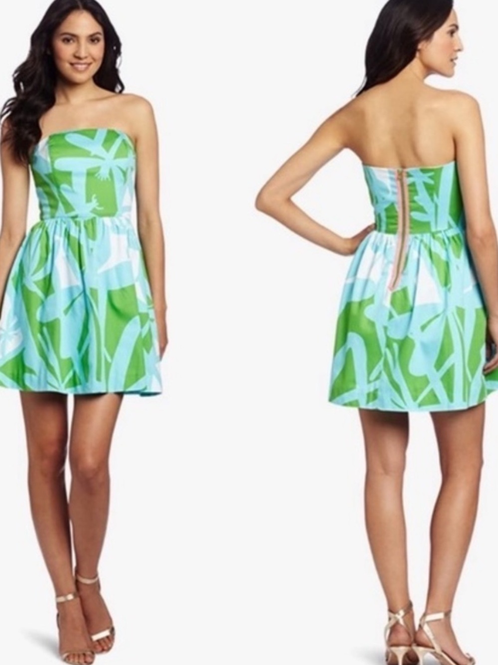 Lilly Pulitzer Green Bean All Lit Up Lottie Strapless Dress | Size 2